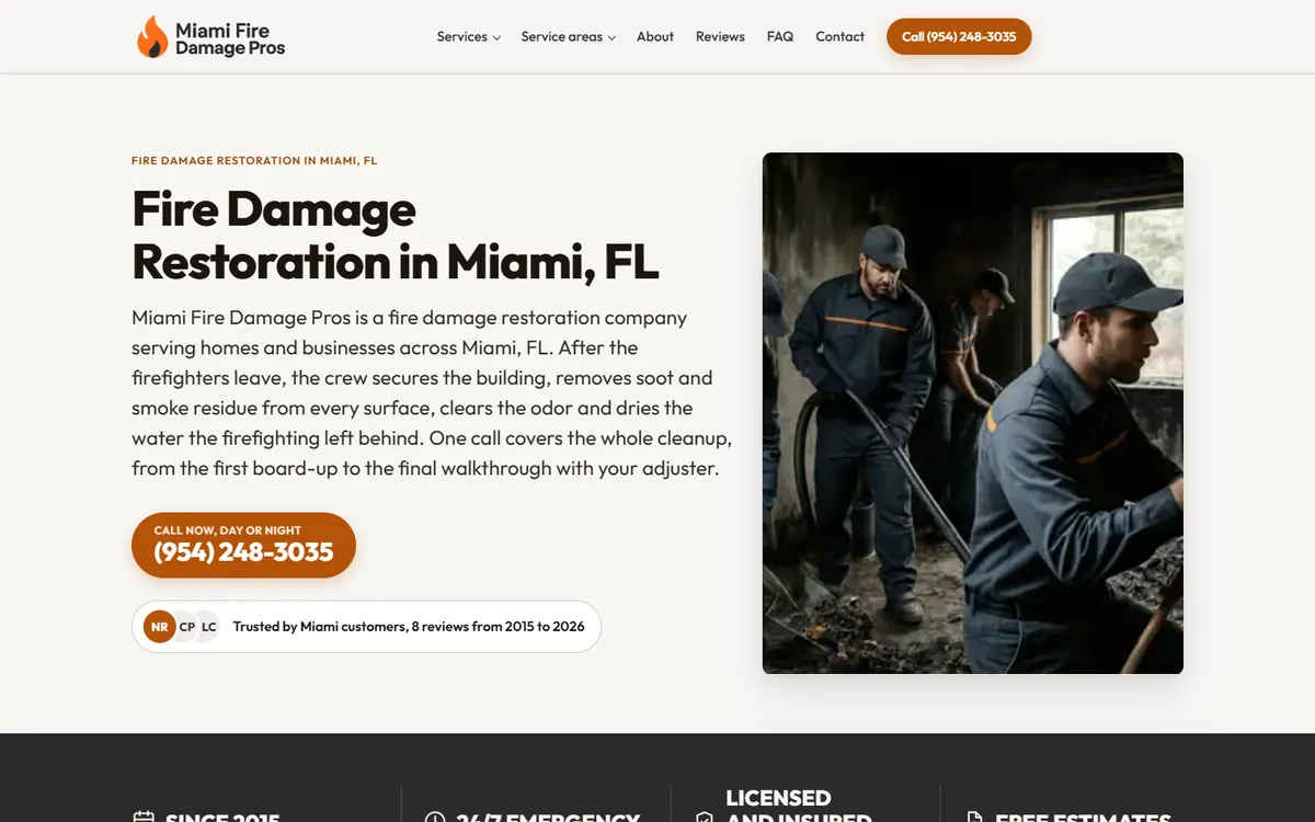 Miami Fire Damage site