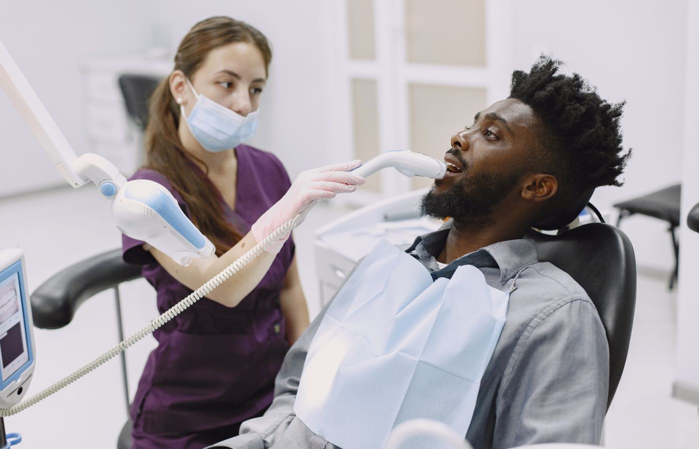 Three professional dental care photographs