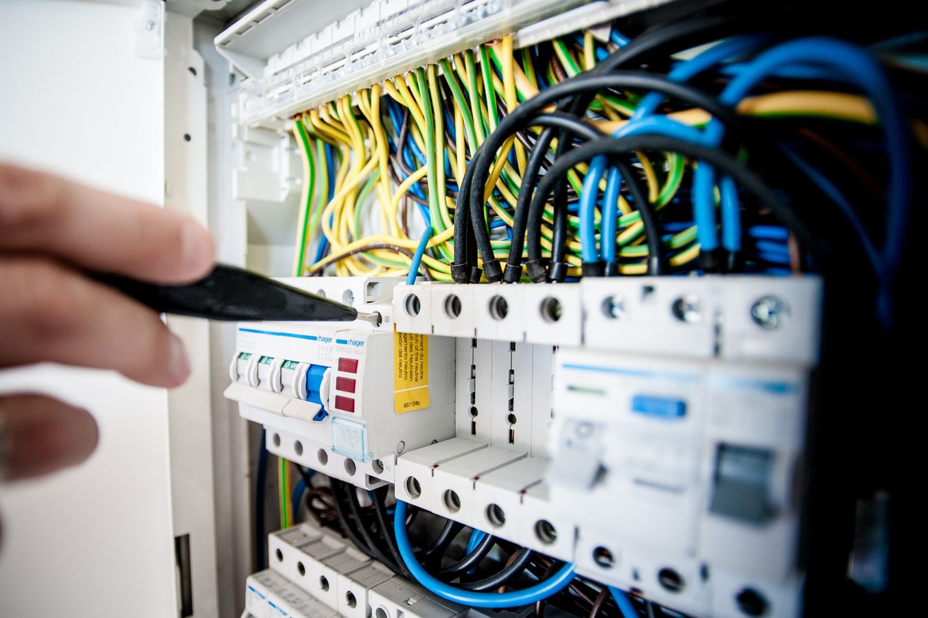 Three professional electrical service photographs